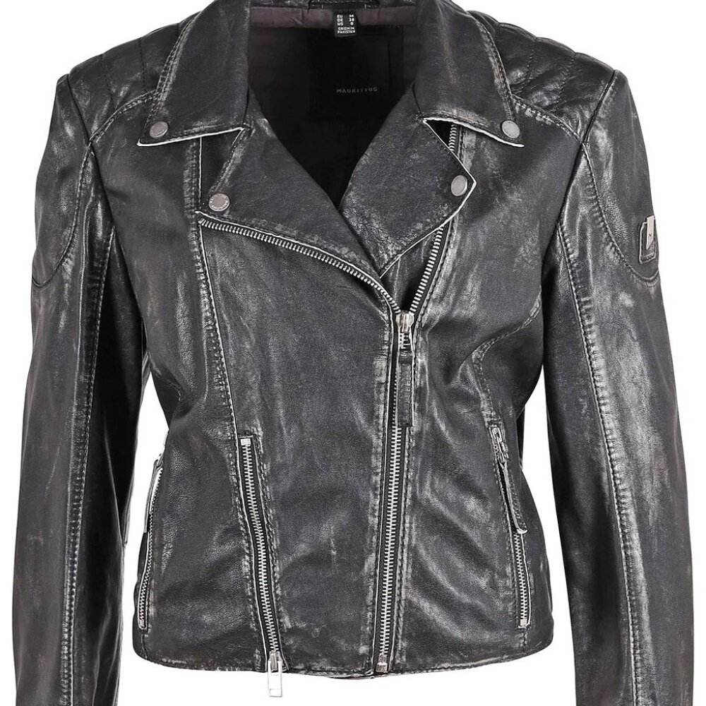 NWT Reanon RF Leather Jacket, Vintage Black Womens